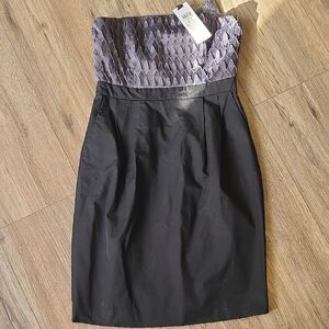 Nwt Vero Moda Sz US8 UK12. Black, Grey, Wave Tube Strapless Dress